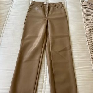 Straight leg faux leather pants
